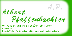 albert pfaffenbuchler business card