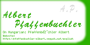 albert pfaffenbuchler business card